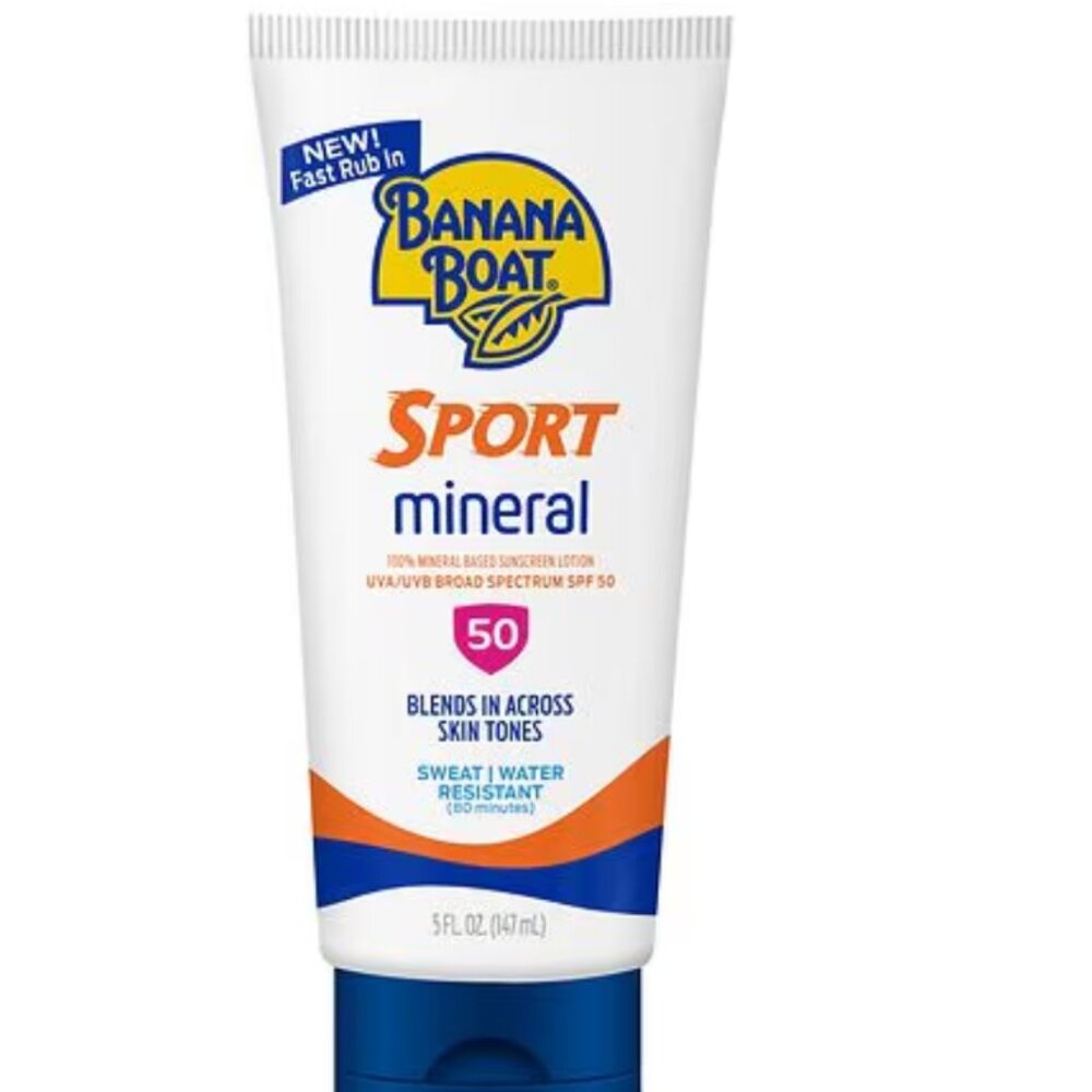 Banana Boat Sport Performance Mineral Sunscreen Lotion, SPF 50, 5.0 fl oz
